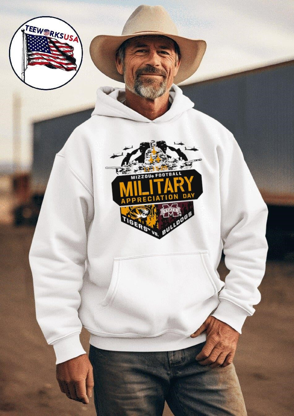Military Appreciation Day Mizzou Tiger vs Mississippi - Adult & Kids T-Shirts, Sweatshirts & Hoodies apparel design preview 2