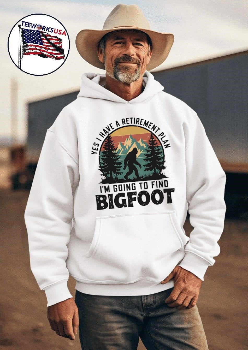 Yes I Have A Retirement Plan Am Going To Find Bigfoot - Adult & Kids T-Shirts, Sweatshirts & Hoodies apparel design preview 2