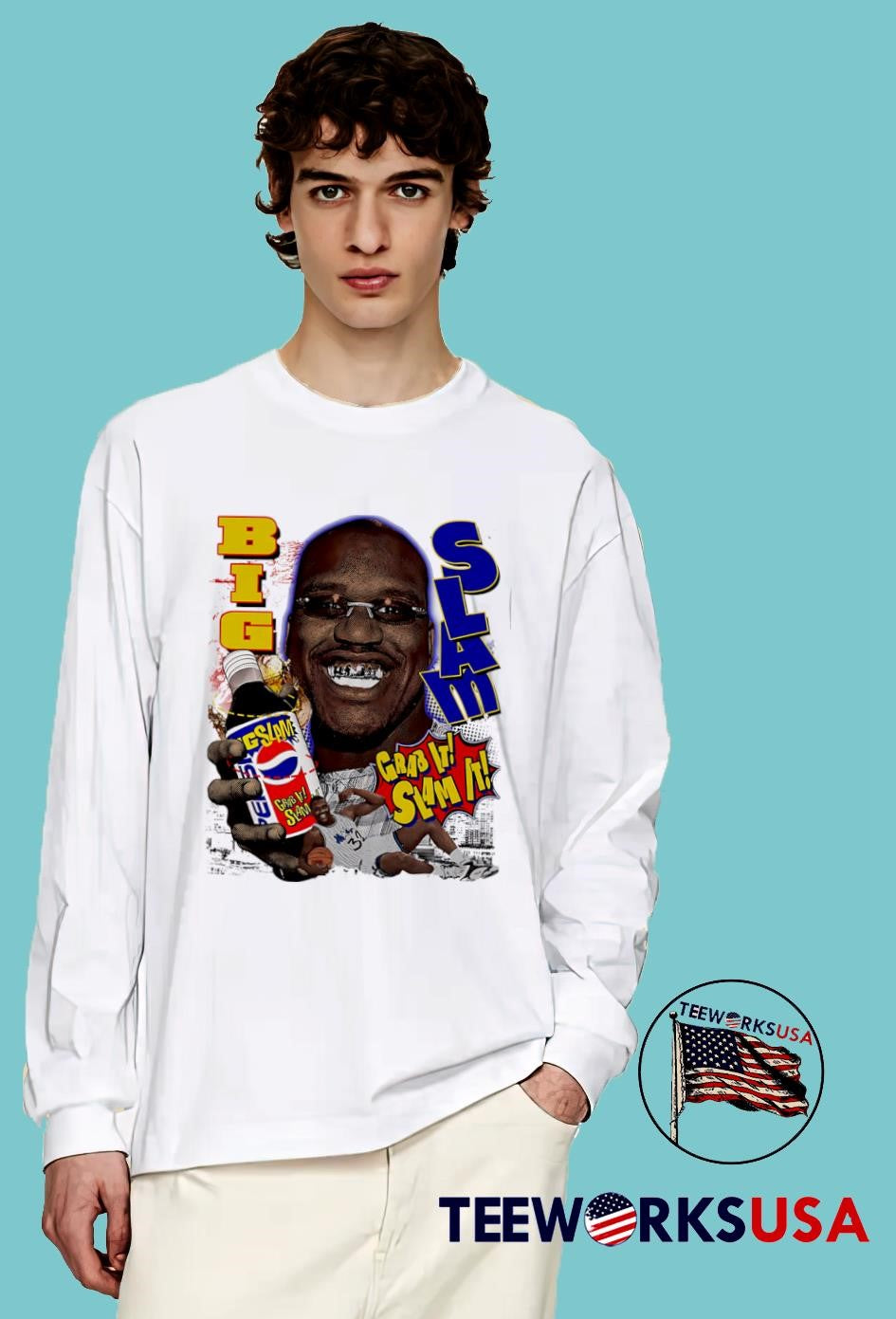 Big Slam Shaq Pepsi - Adult & Kids T-Shirts, Sweatshirts & Hoodies apparel design preview 4
