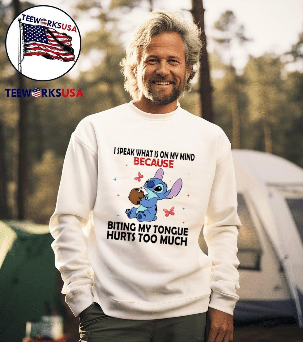 Stitch I speak what is on my mind because biting - Adult & Kids T-Shirts, Sweatshirts & Hoodies apparel design preview 3