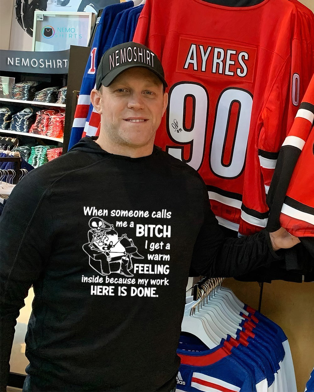 When someone calls me a bitch I get warm feeling - Adult & Kids T-Shirts, Sweatshirts & Hoodies apparel design preview 2