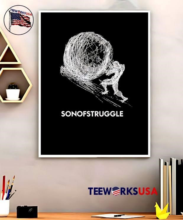 Sisyphus Pushing Boulder Son of Struggle - Adult & Kids T-Shirts, Sweatshirts & Hoodies apparel design preview 5