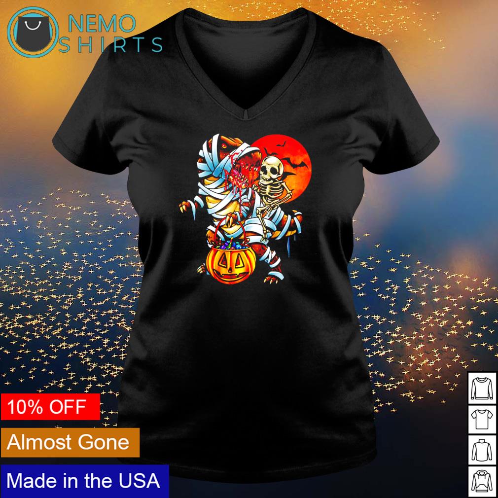Skeleton riding dinosaur happy Halloween - Adult & Kids T-Shirts, Sweatshirts & Hoodies apparel design preview 5