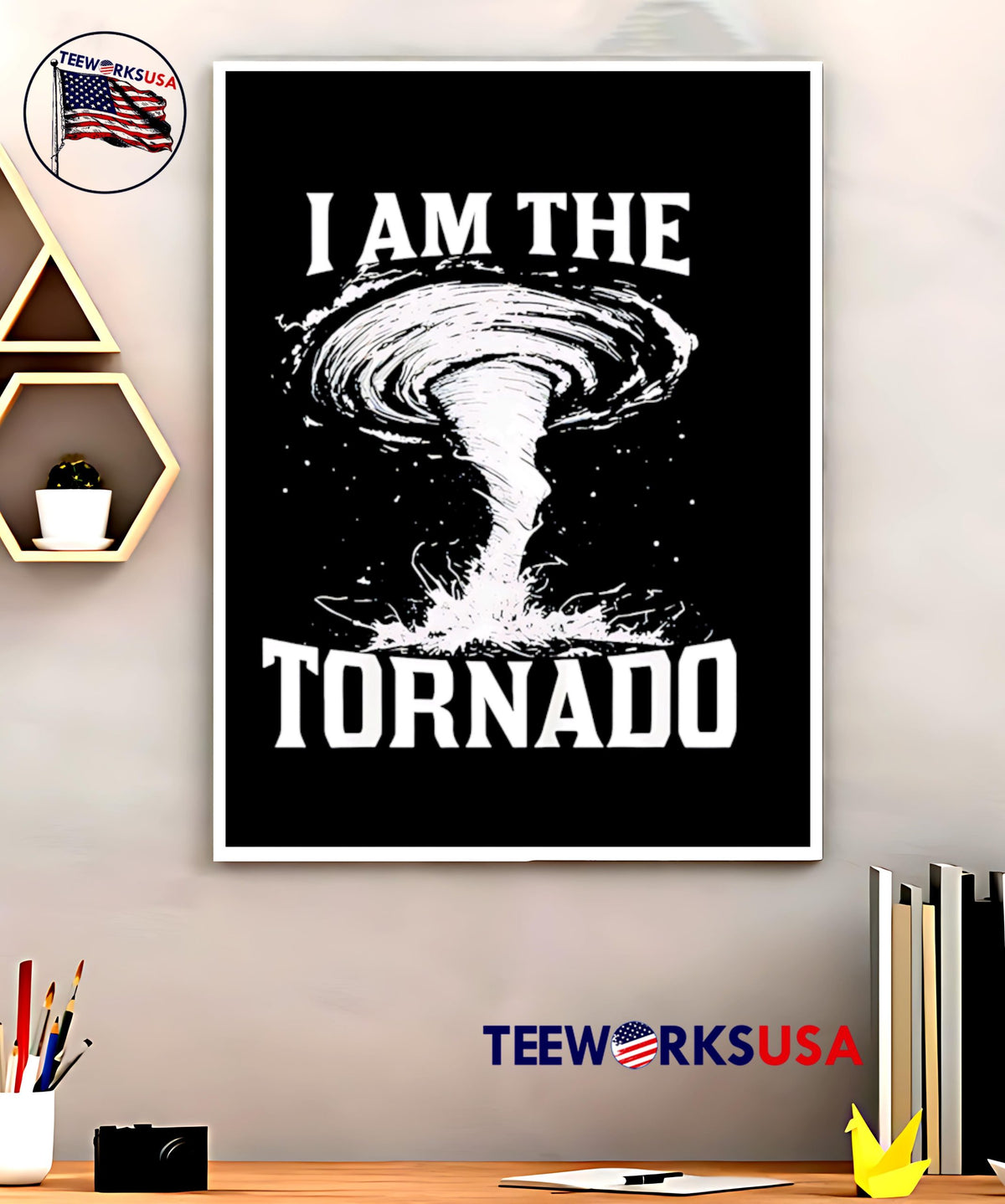 I'm The Tornado Storm Twister black white - Adult & Kids T-Shirts, Sweatshirts & Hoodies apparel design preview 5
