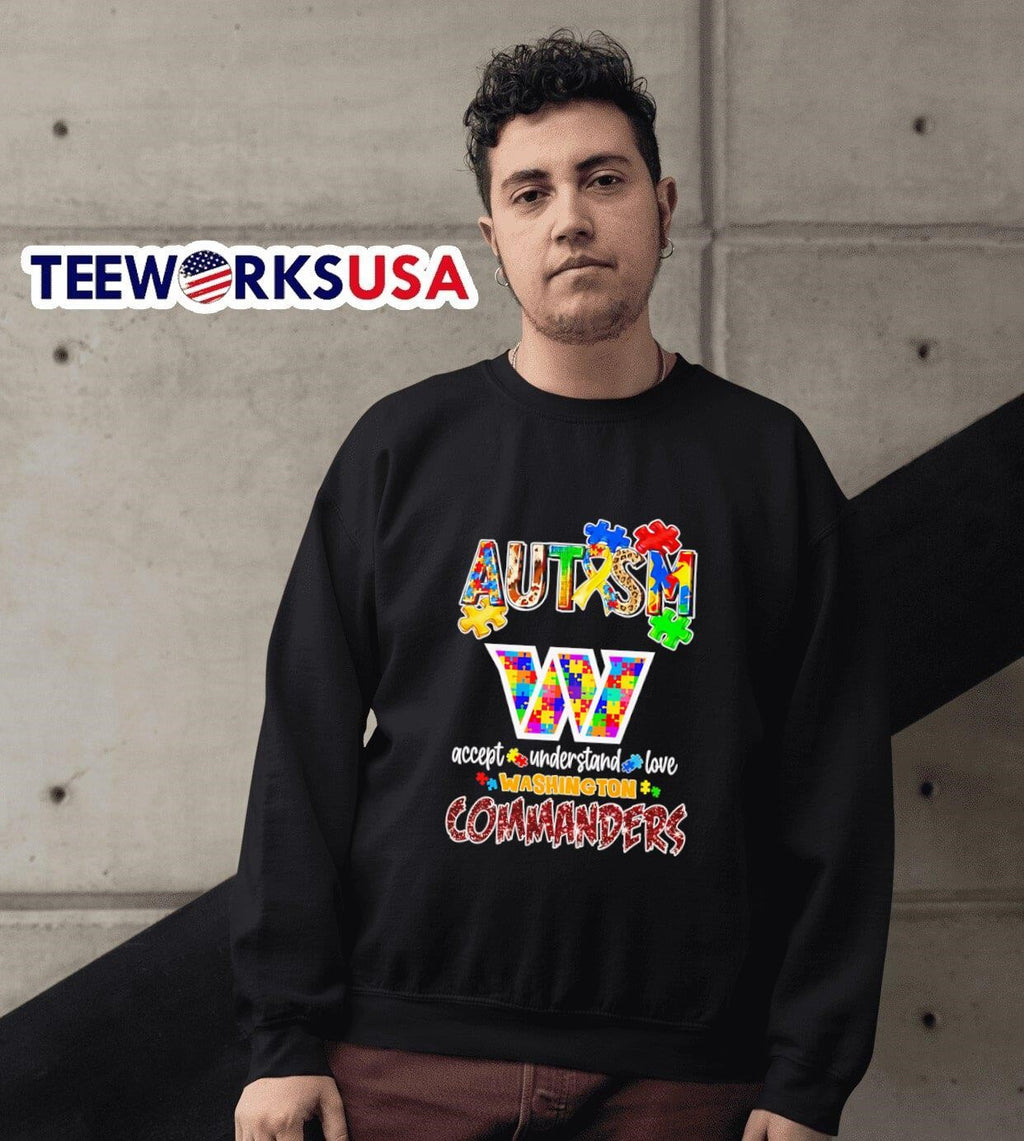 Autism accept understand love Washington Commanders - Adult & Kids T-Shirts, Sweatshirts & Hoodies apparel design preview 6