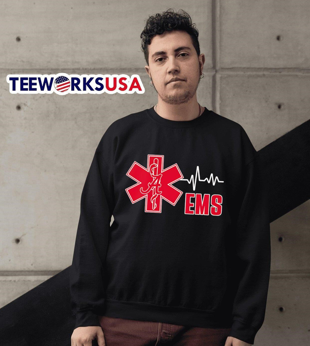 Ems heartbeat Alabama Crimson Tide logo - Adult & Kids T-Shirts, Sweatshirts & Hoodies apparel design preview 6