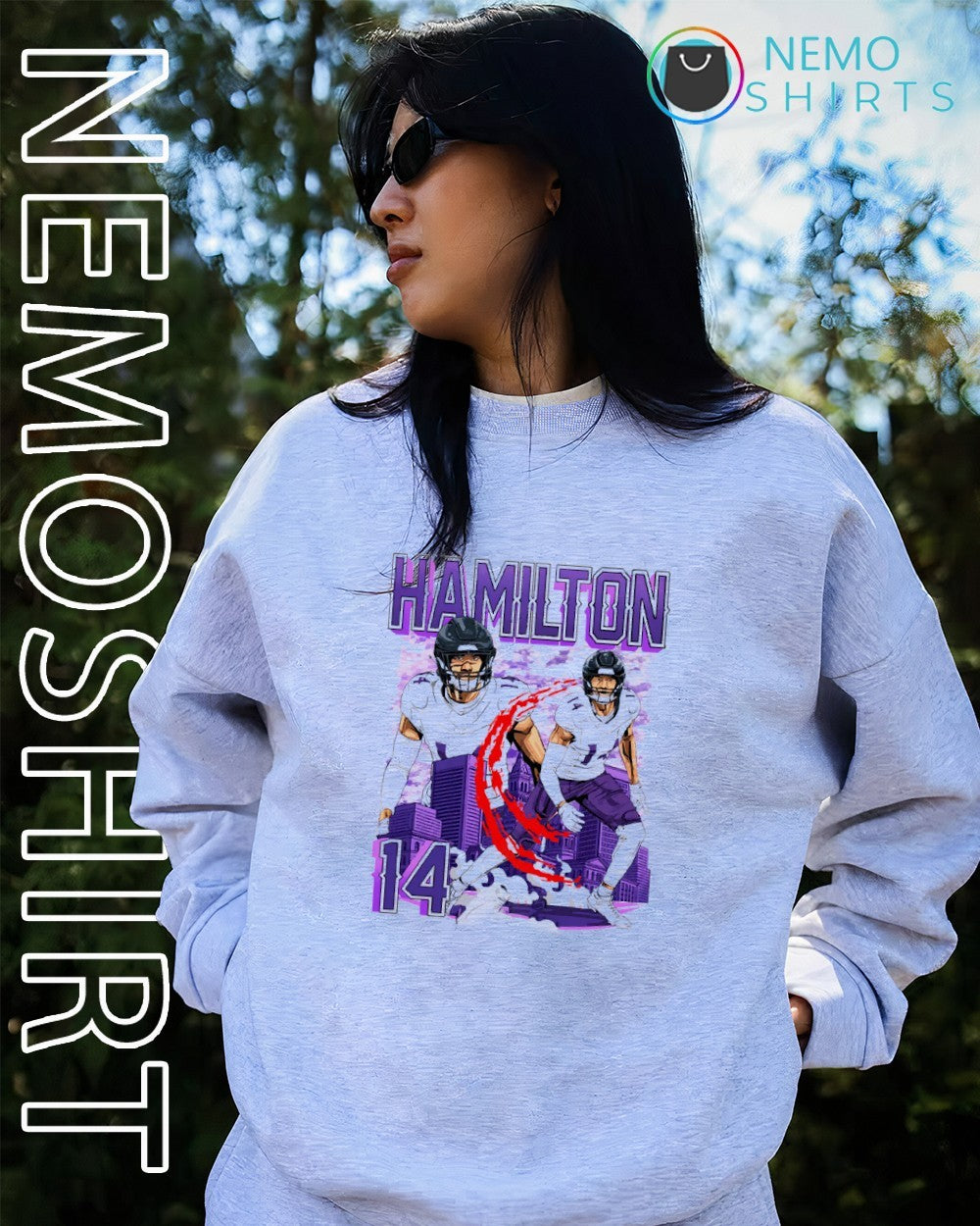 Kyle Hamilton Baltimore Ravens double player city - Adult & Kids T-Shirts, Sweatshirts & Hoodies apparel design preview 4