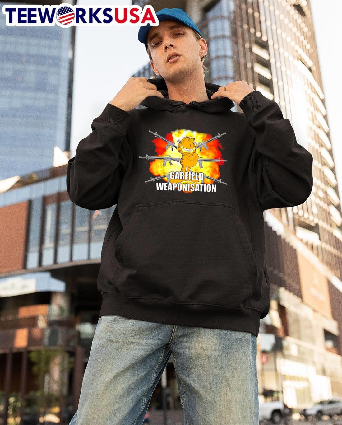 Garfield Weaponisation - Adult & Kids T-Shirts, Sweatshirts & Hoodies apparel design preview 3