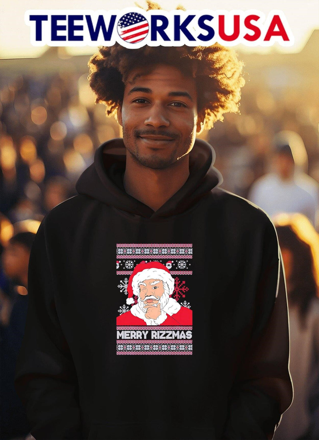 Merry Rizzmas ugly Christmas - Adult & Kids T-Shirts, Sweatshirts & Hoodies apparel design preview 2