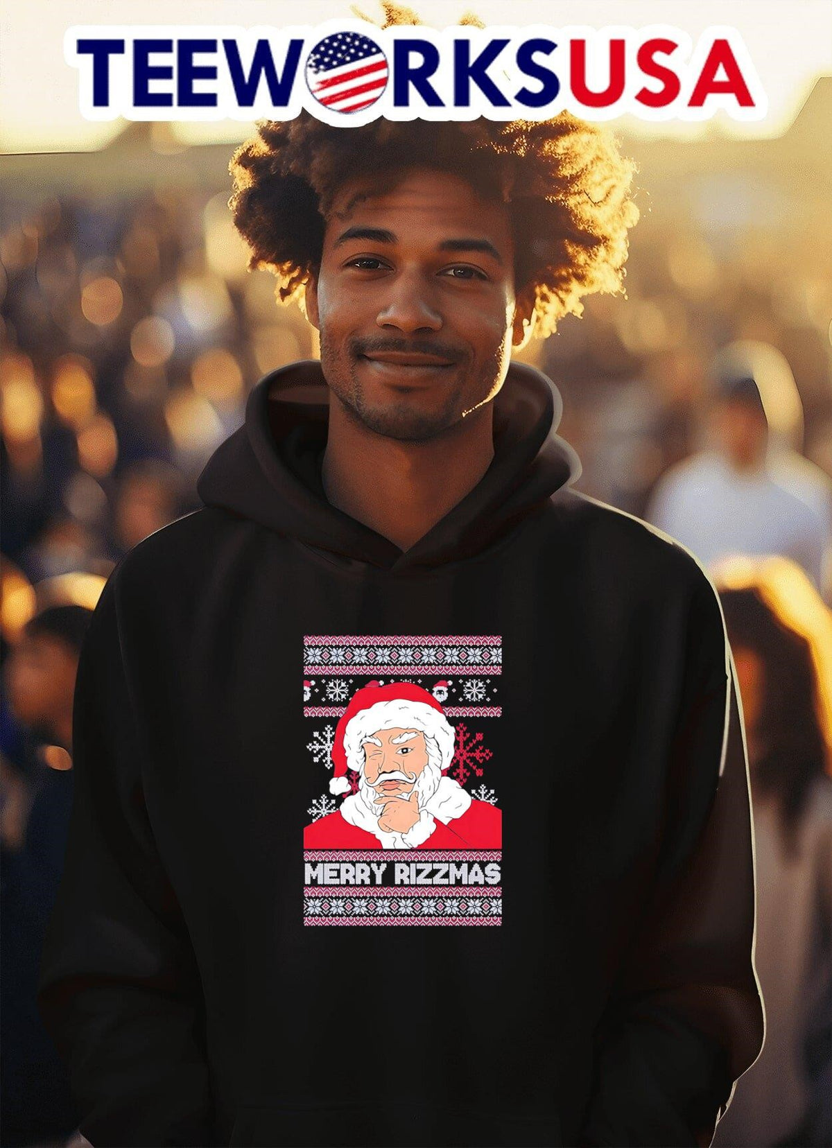 Merry Rizzmas ugly Christmas - Adult & Kids T-Shirts, Sweatshirts & Hoodies apparel design preview 2