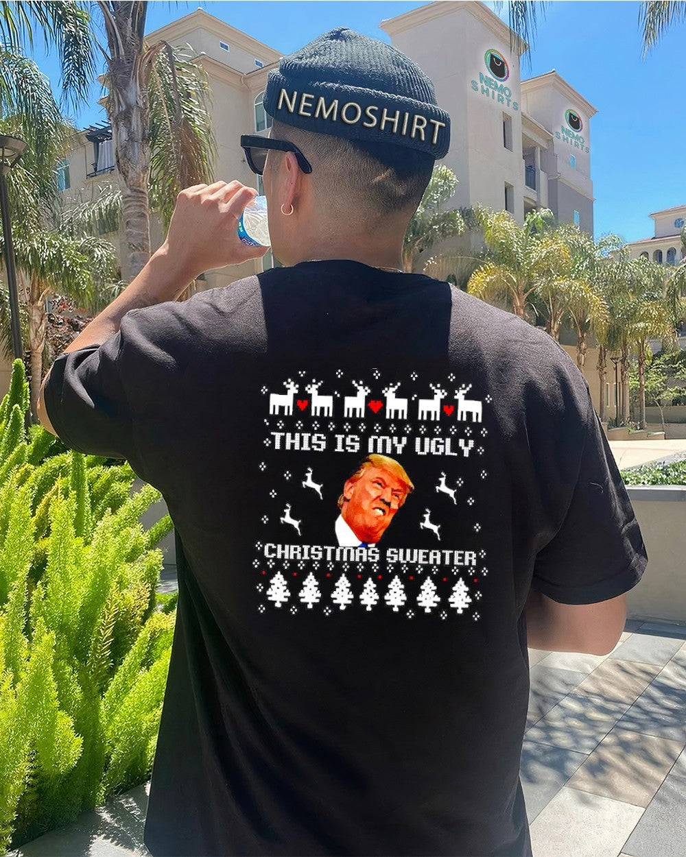 This is my ugly Christmas sweater Trump - Adult & Kids T-Shirts, Sweatshirts & Hoodies apparel design preview 4