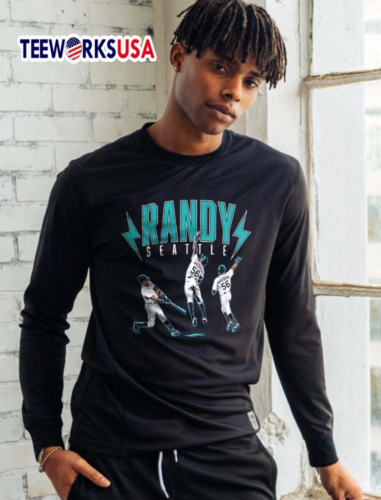 Randy Seattle Arozarena Baseball Player Action Poses - Adult & Kids T-Shirts, Sweatshirts & Hoodies apparel design preview 5