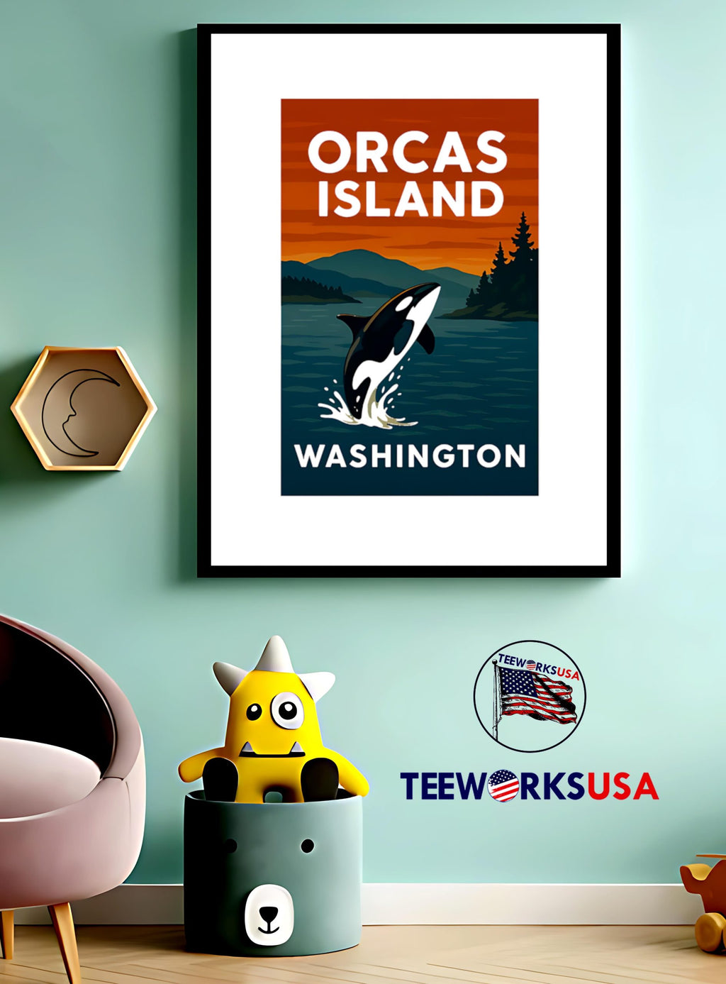 Orcas Island Washington sunset - Adult & Kids T-Shirts, Sweatshirts & Hoodies apparel design preview 3