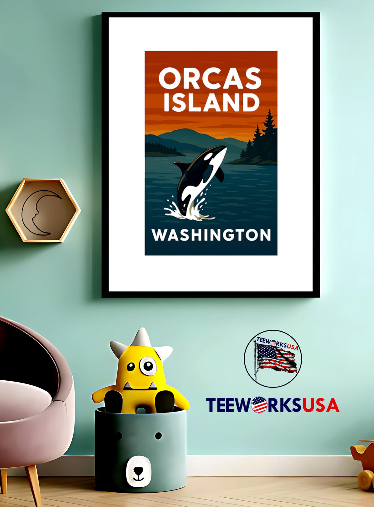 Orcas Island Washington sunset - Adult & Kids T-Shirts, Sweatshirts & Hoodies apparel design preview 3