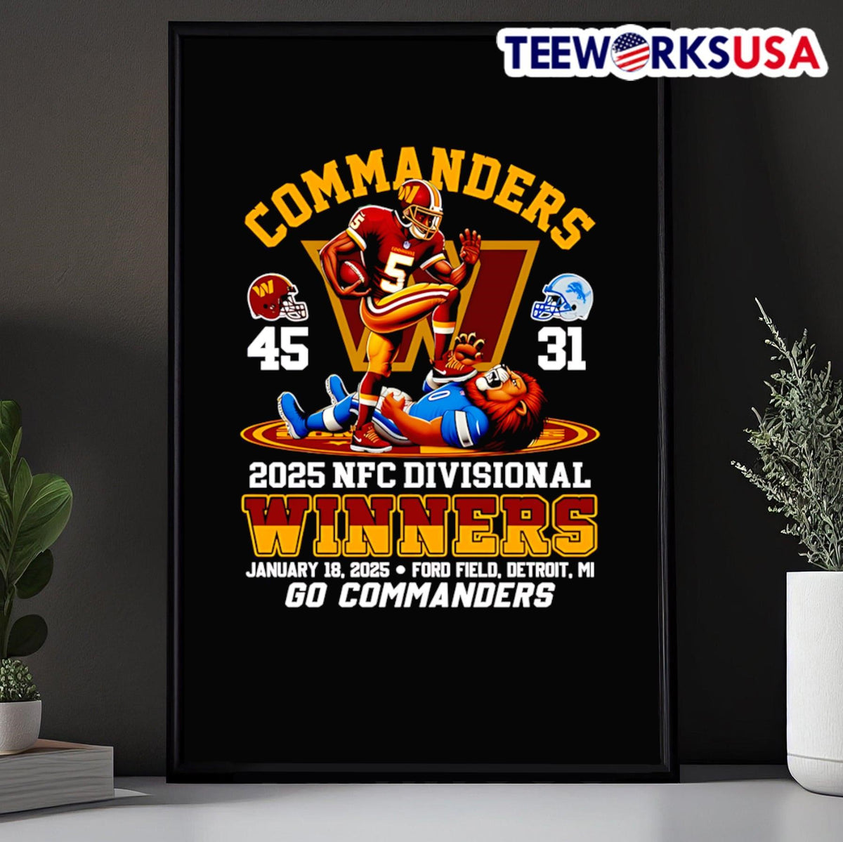 Washington Commanders 2025 NFC Divisional winners - Adult & Kids T-Shirts, Sweatshirts & Hoodies apparel design preview 5