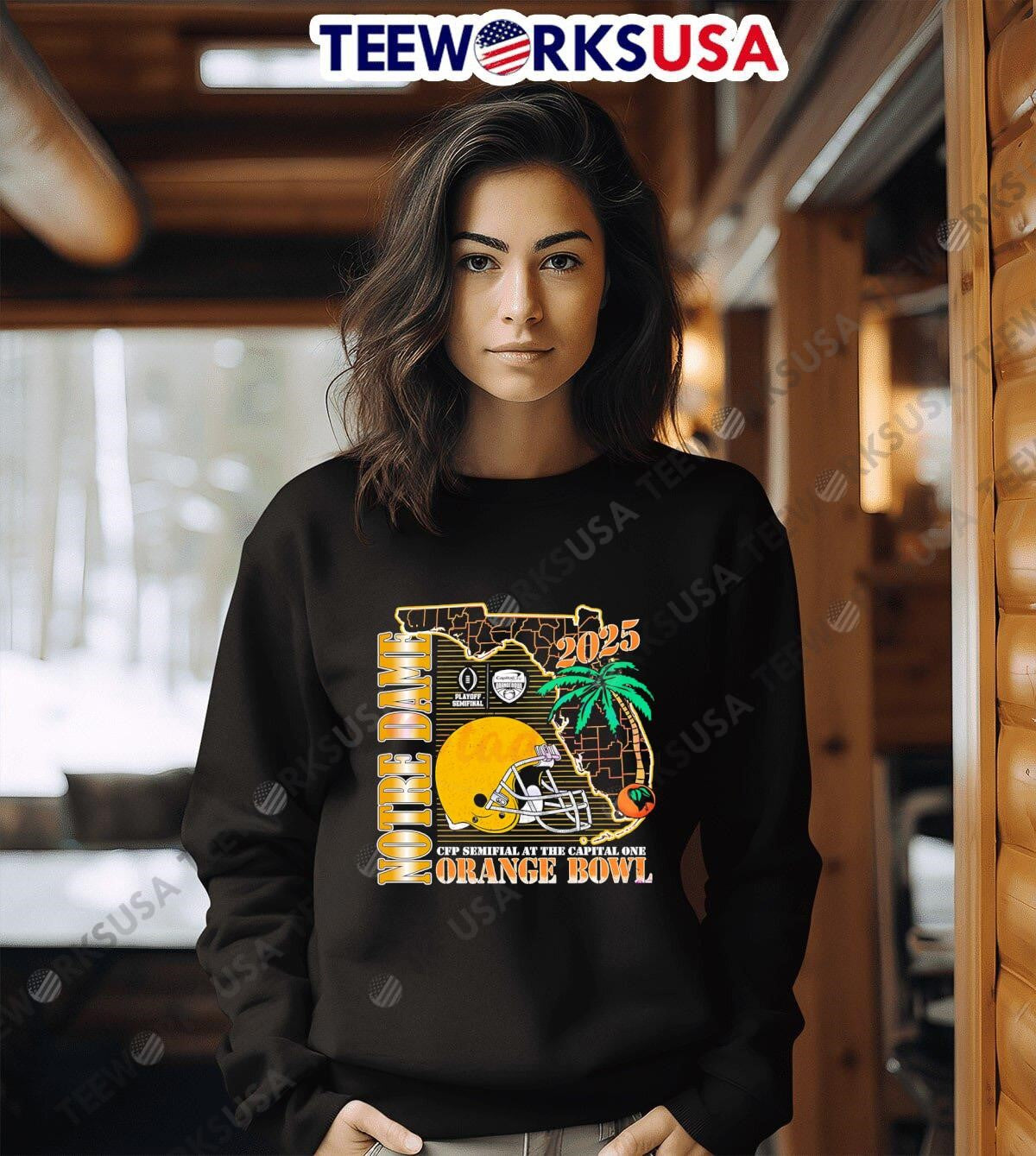 Notre Dame Fighting Irish Orange Bowl 2025 helmet - Adult & Kids T-Shirts, Sweatshirts & Hoodies apparel design preview 6