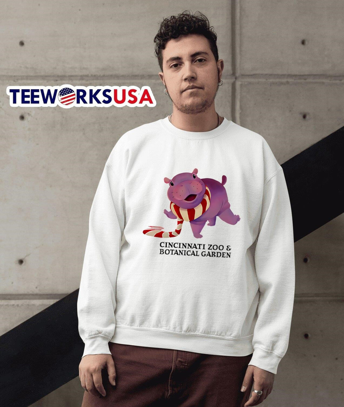 Moo Deng pink Cincinnati Zoo and Botanical Garden - Adult & Kids T-Shirts, Sweatshirts & Hoodies apparel design preview 5