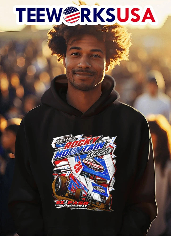 World of Outlaws Rocky Mountain Rumble - Adult & Kids T-Shirts, Sweatshirts & Hoodies apparel design preview 3