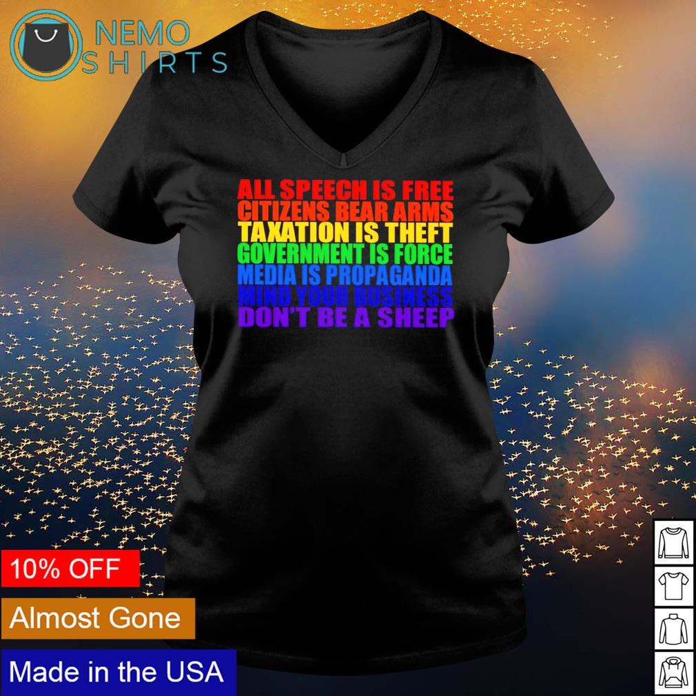 All speech is free citizens bear arms taxation theft - Adult & Kids T-Shirts, Sweatshirts & Hoodies apparel design preview 5
