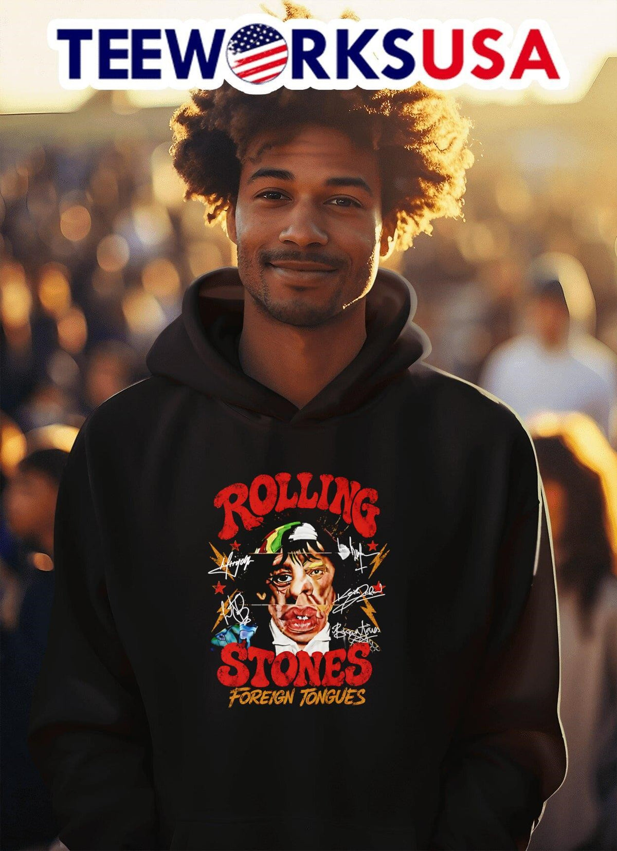 Rolling Stones Foreign Tongues - Adult & Kids T-Shirts, Sweatshirts & Hoodies apparel design preview 2