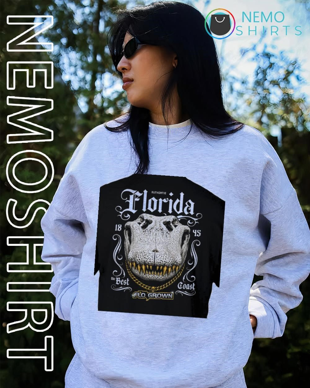 Florida gator authentic 1845 best coast - Adult & Kids T-Shirts, Sweatshirts & Hoodies apparel design preview 2
