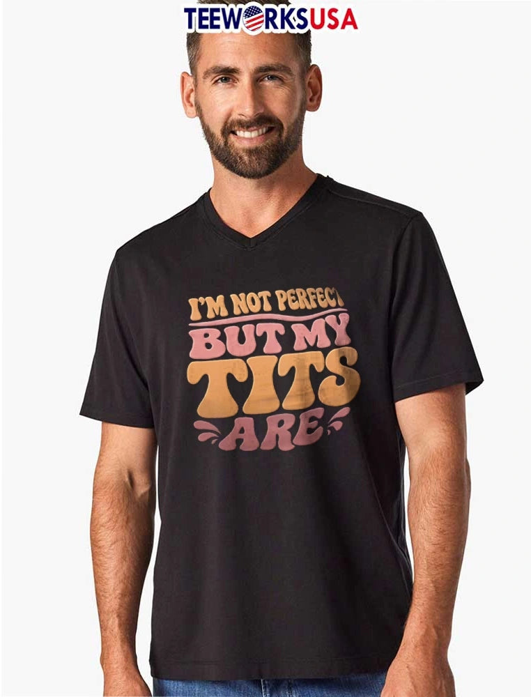 Im Not Perfect But My Tits Are Groovy Retro Wavy - Adult & Kids T-Shirts, Sweatshirts & Hoodies apparel design preview 8