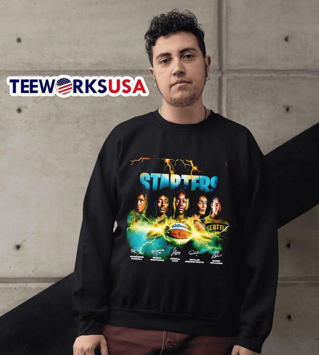 The five starters Seattle Storm signatures - Adult & Kids T-Shirts, Sweatshirts & Hoodies apparel design preview 3