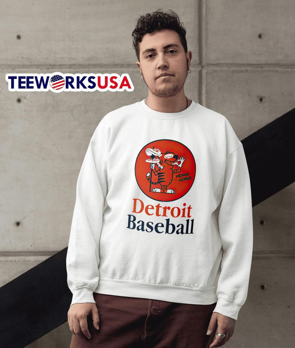 Detroit Tigers baseball pizza spear homer - Adult & Kids T-Shirts, Sweatshirts & Hoodies apparel design preview 3
