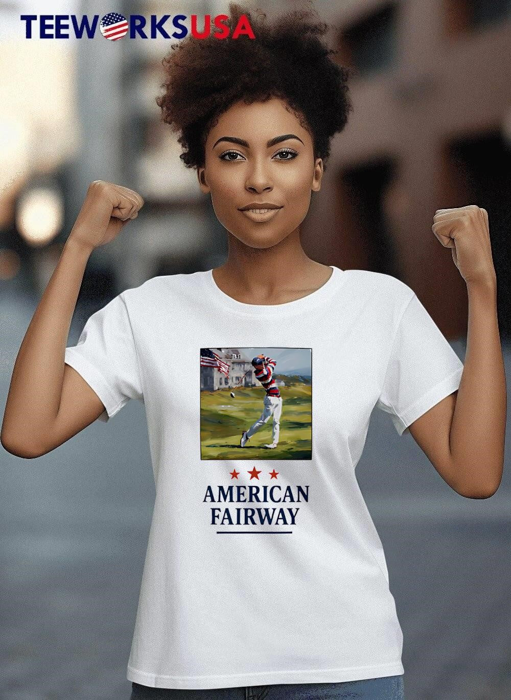 American Fairway man playing golf - Adult & Kids T-Shirts, Sweatshirts & Hoodies apparel design preview 8