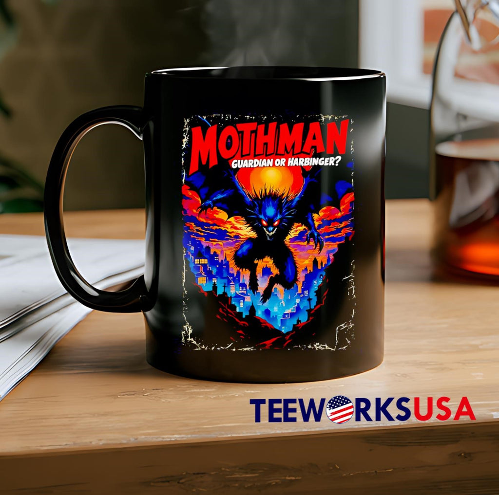 Mothman Guardian or Harbinger sunset - Adult & Kids T-Shirts, Sweatshirts & Hoodies apparel design preview 2