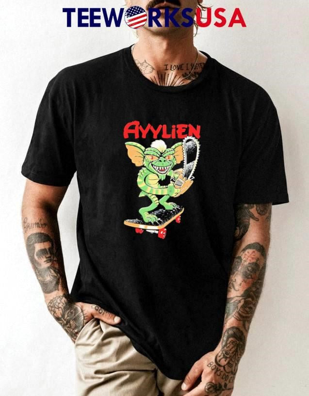 Rubberhose skateboarding gremlin ayylien - Adult & Kids T-Shirts, Sweatshirts & Hoodies apparel design preview 1
