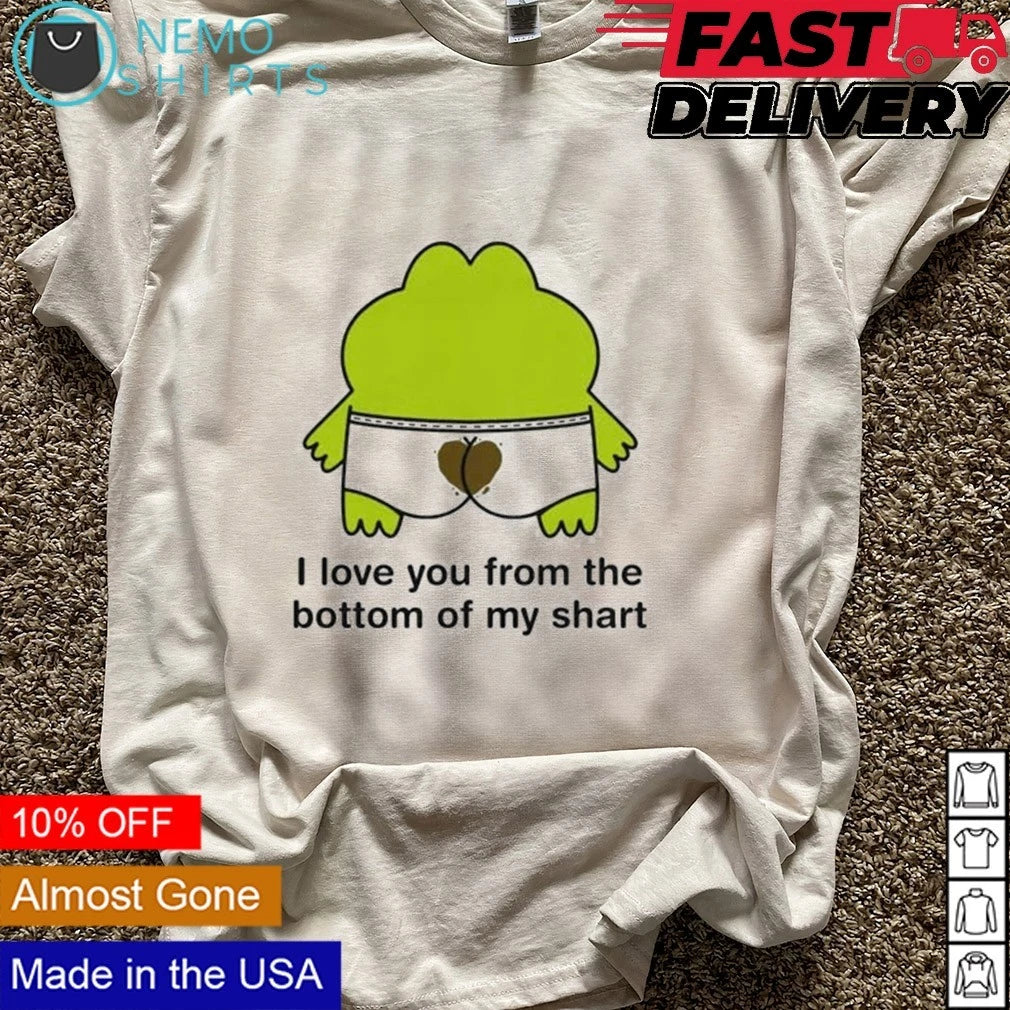 Frog I Love You from the Bottom of My Shart - Adult & Kids T-Shirts, Sweatshirts & Hoodies apparel design preview 5