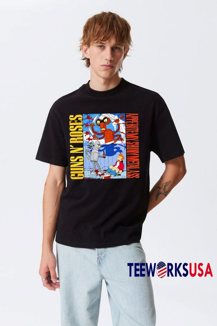 Guns n' roses appebite my shiny metal ass graphic - Adult & Kids T-Shirts, Sweatshirts & Hoodies apparel design preview 3
