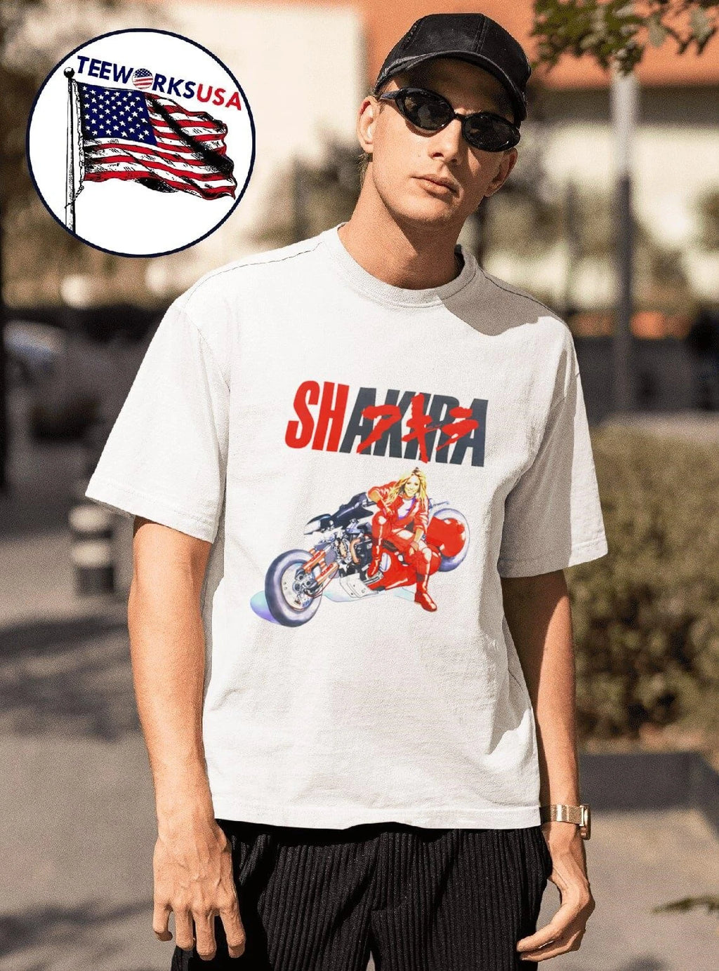 Shakira Akira On Motorcycle - Adult & Kids T-Shirts, Sweatshirts & Hoodies apparel design preview 1
