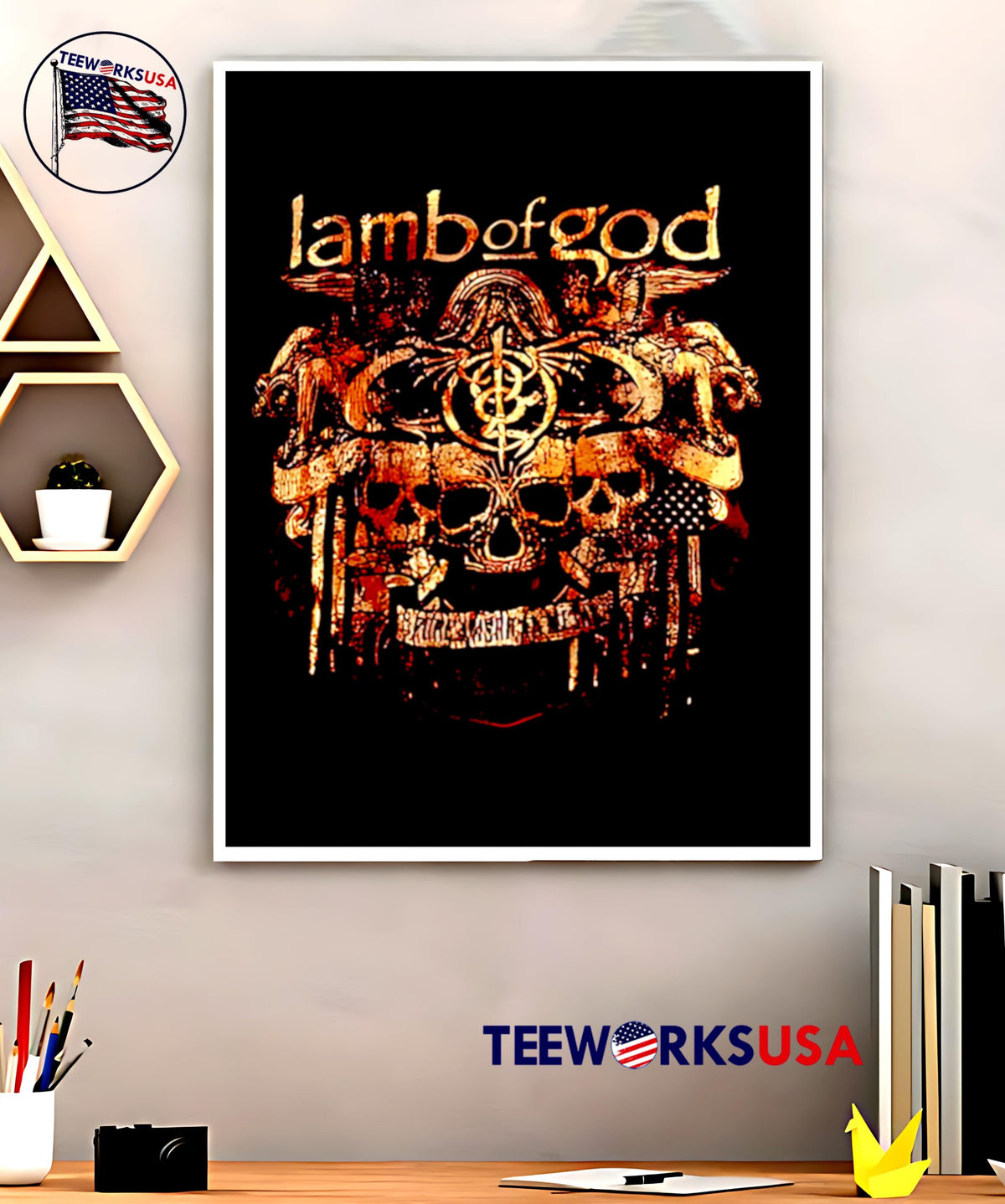 Lamb Of God skulls retro - Adult & Kids T-Shirts, Sweatshirts & Hoodies apparel design preview 5