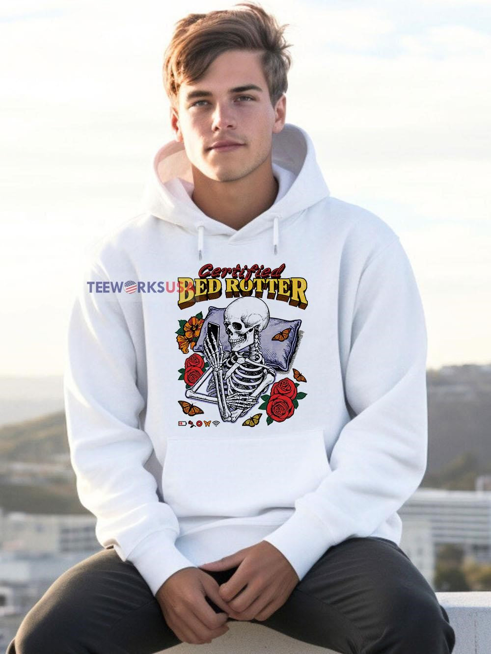 Certified bed rotter skeleton - Adult & Kids T-Shirts, Sweatshirts & Hoodies apparel design preview 2