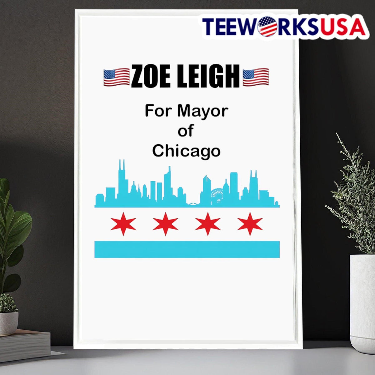 Zoe Leigh for Mayor of Chicago - Adult & Kids T-Shirts, Sweatshirts & Hoodies apparel design preview 6