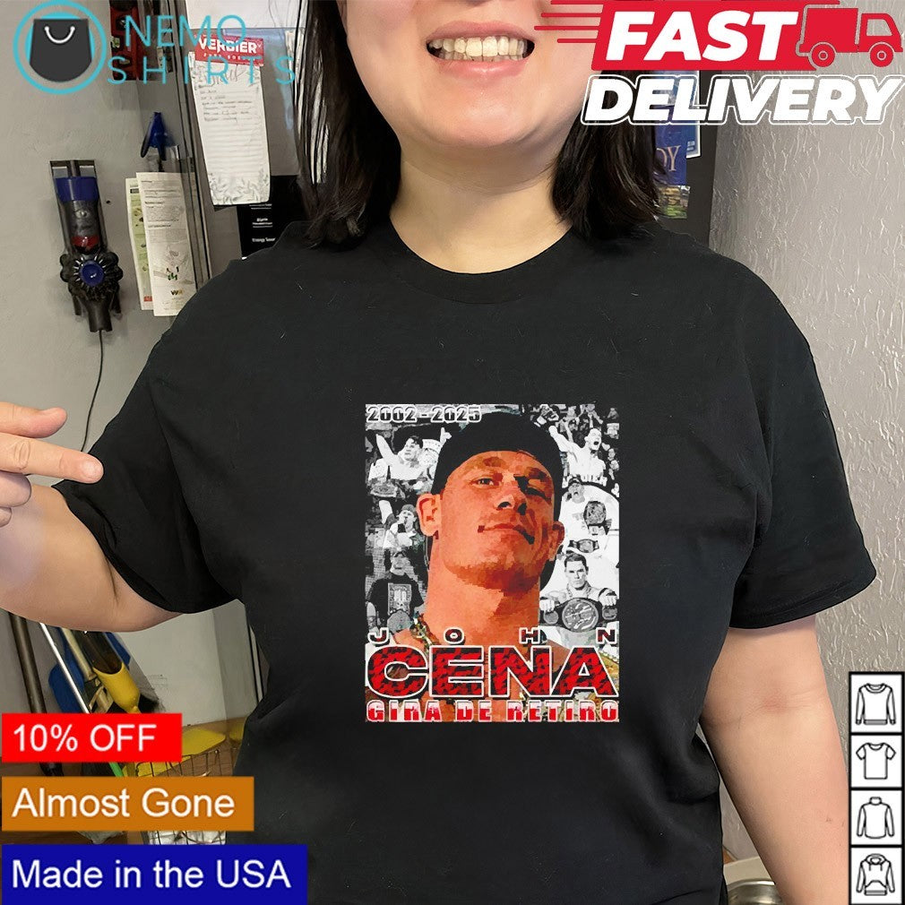 John Cena Gira de Retiro 2002 2025 - Adult & Kids T-Shirts, Sweatshirts & Hoodies apparel design preview 3