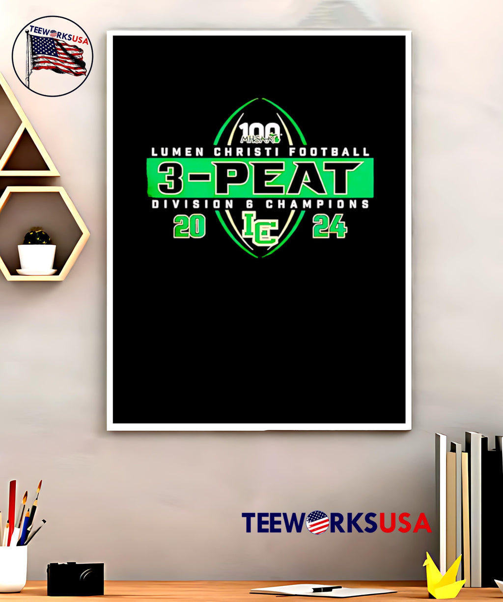 Lumen Christi football 3-peat division 6 champions - Adult & Kids T-Shirts, Sweatshirts & Hoodies apparel design preview 5