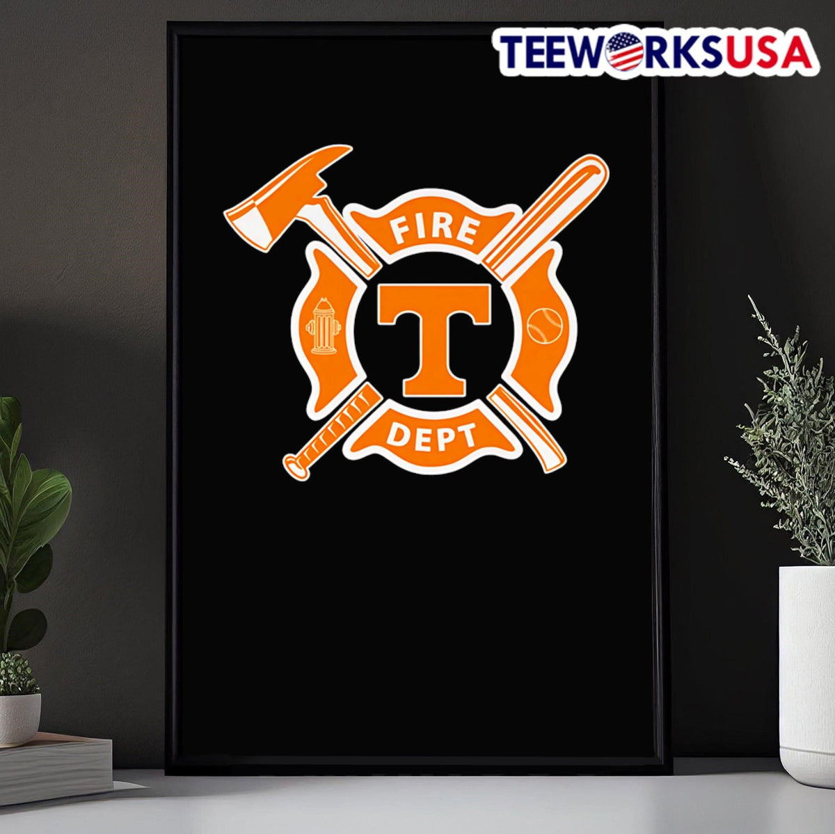 Fire dept Tennessee Volunteers baseball - Adult & Kids T-Shirts, Sweatshirts & Hoodies apparel design preview 5