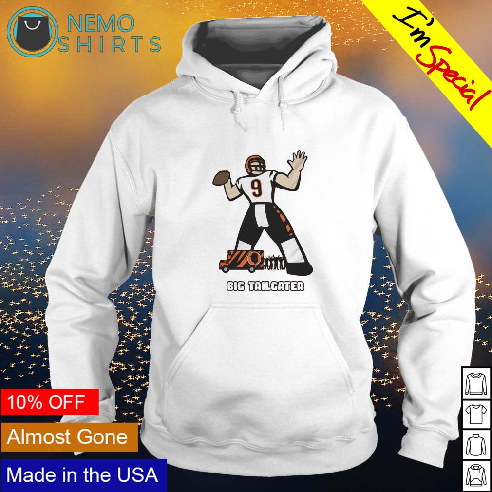 Cincinnati Bengal #9 Joe Burrow big tailgater - Adult & Kids T-Shirts, Sweatshirts & Hoodies apparel design preview 2