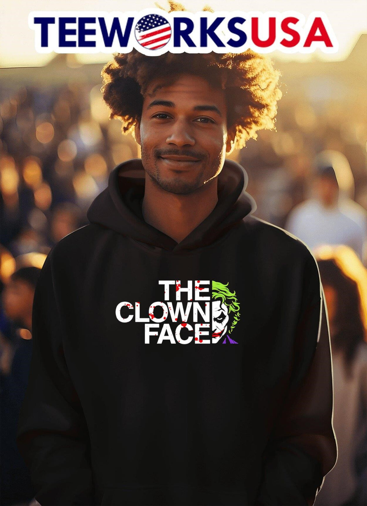 The Clown Face Joker - Adult & Kids T-Shirts, Sweatshirts & Hoodies apparel design preview 2