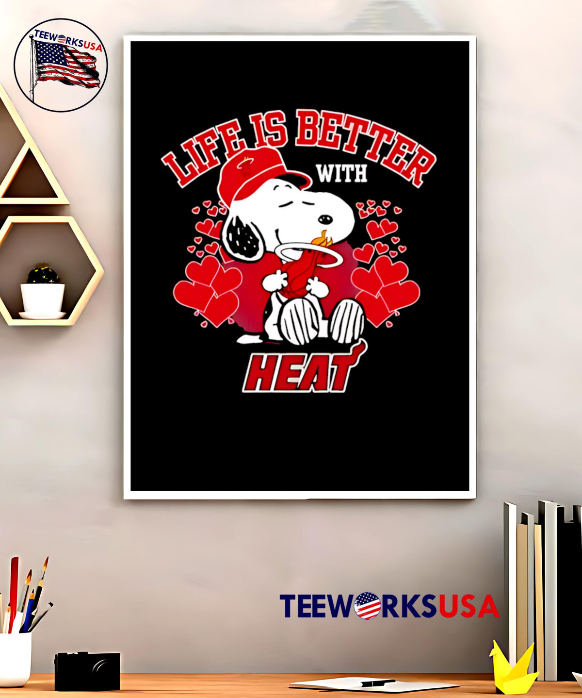 Snoopy Life is Better with Miami Heat - Adult & Kids T-Shirts, Sweatshirts & Hoodies apparel design preview 5