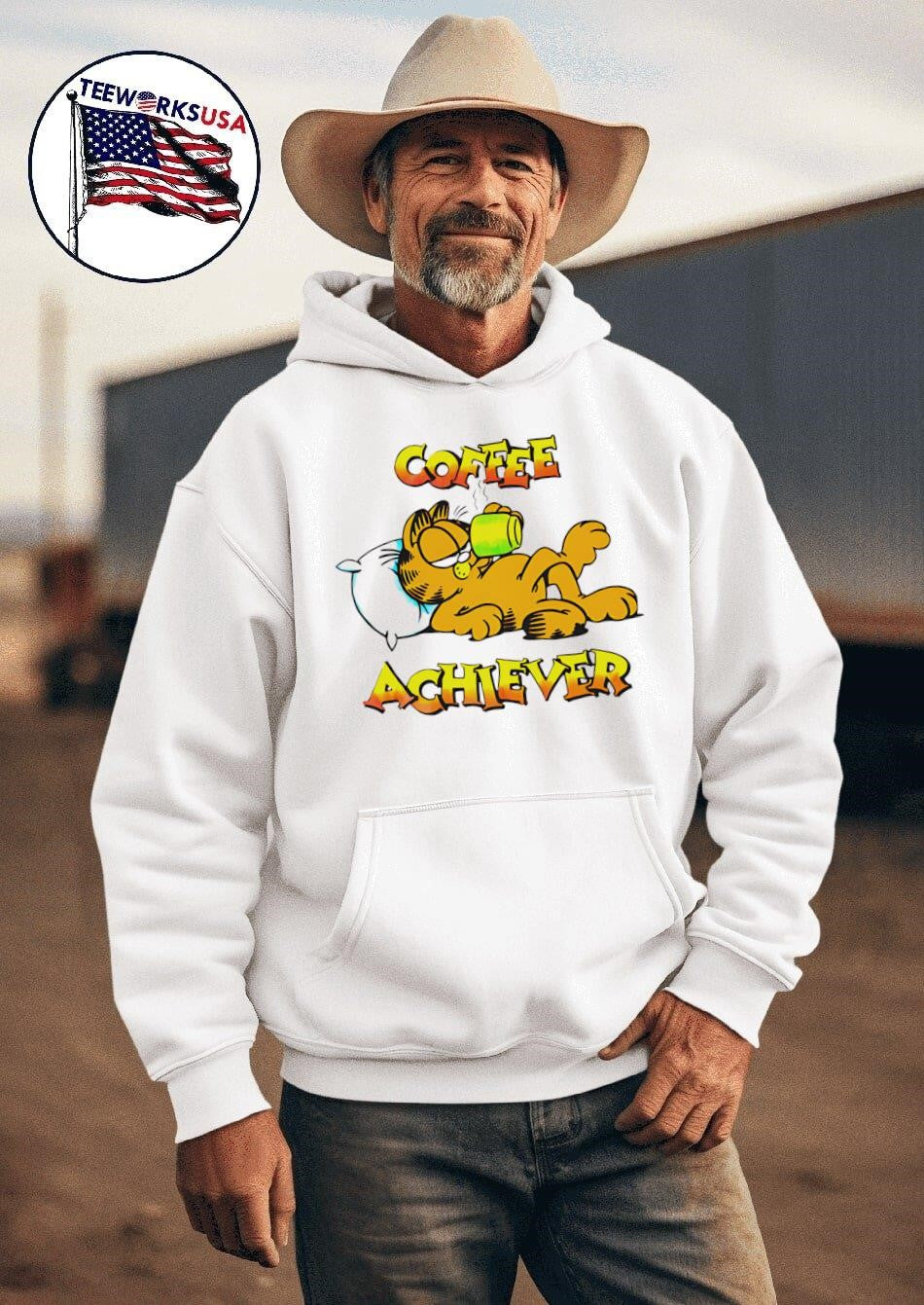 Garfield coffee achiever - Adult & Kids T-Shirts, Sweatshirts & Hoodies apparel design preview 2