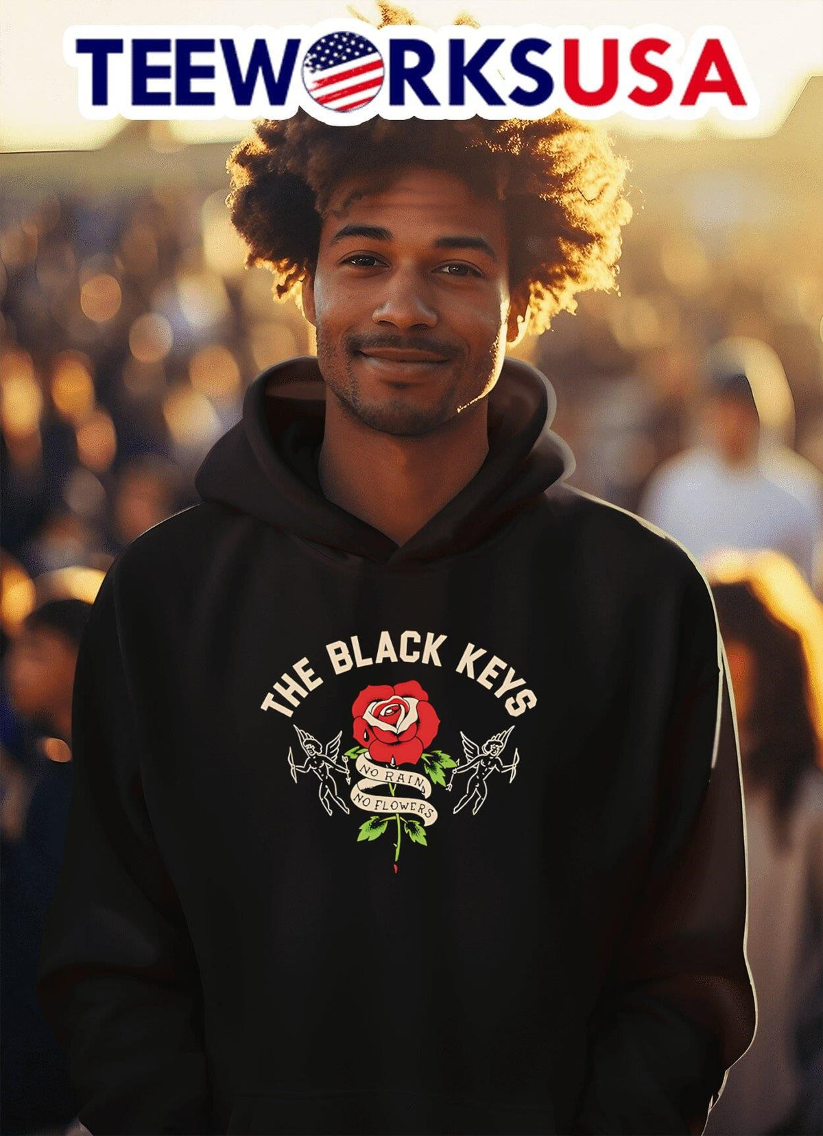 The Black Keys No Rain Flowers - Adult & Kids T-Shirts, Sweatshirts & Hoodies apparel design preview 2