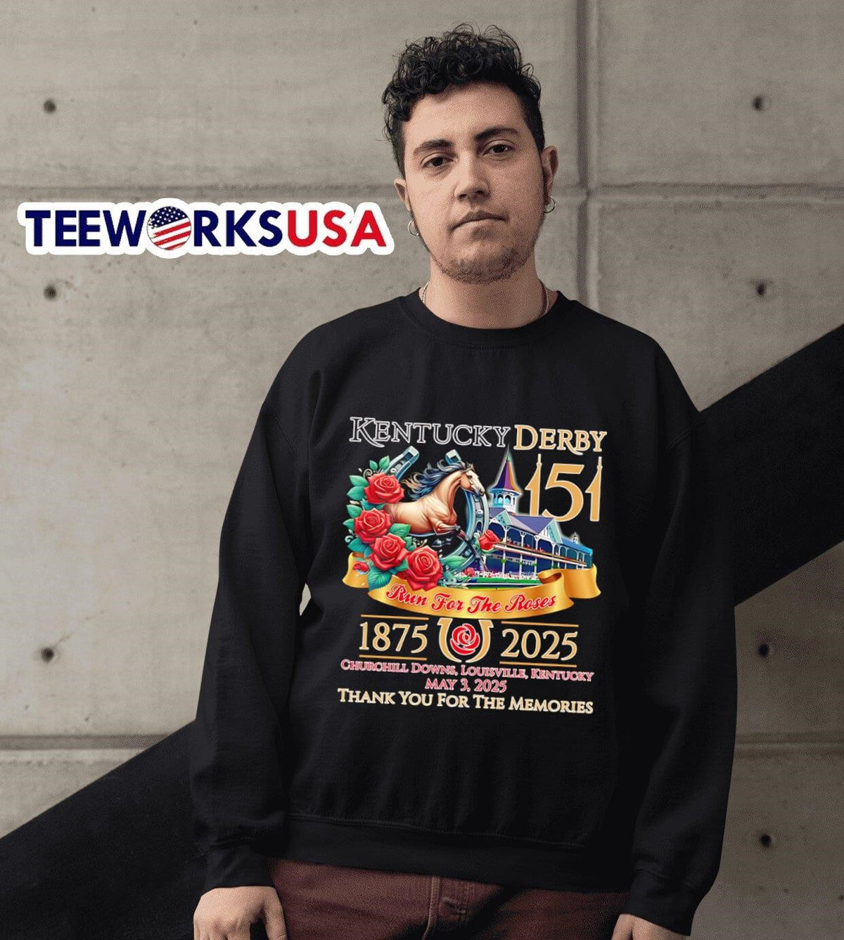 Kentucky Derby 151 run for the roses 1875 2025 thank - Adult & Kids T-Shirts, Sweatshirts & Hoodies apparel design preview 6