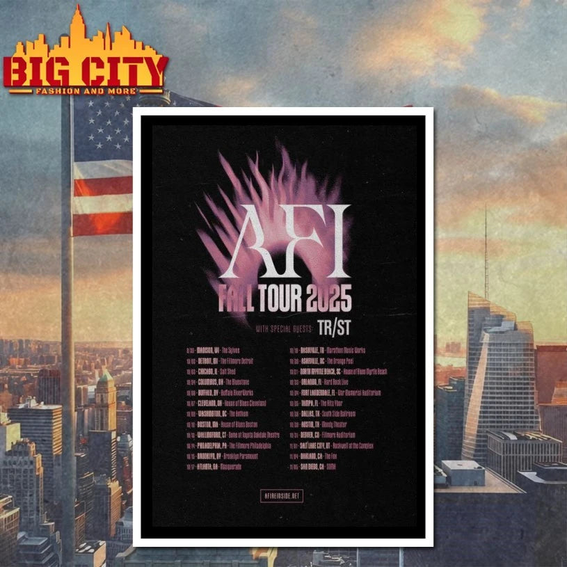 AFI Fall Tour 2025 Poster - Adult & Kids T-Shirts, Sweatshirts & Hoodies apparel design preview 4