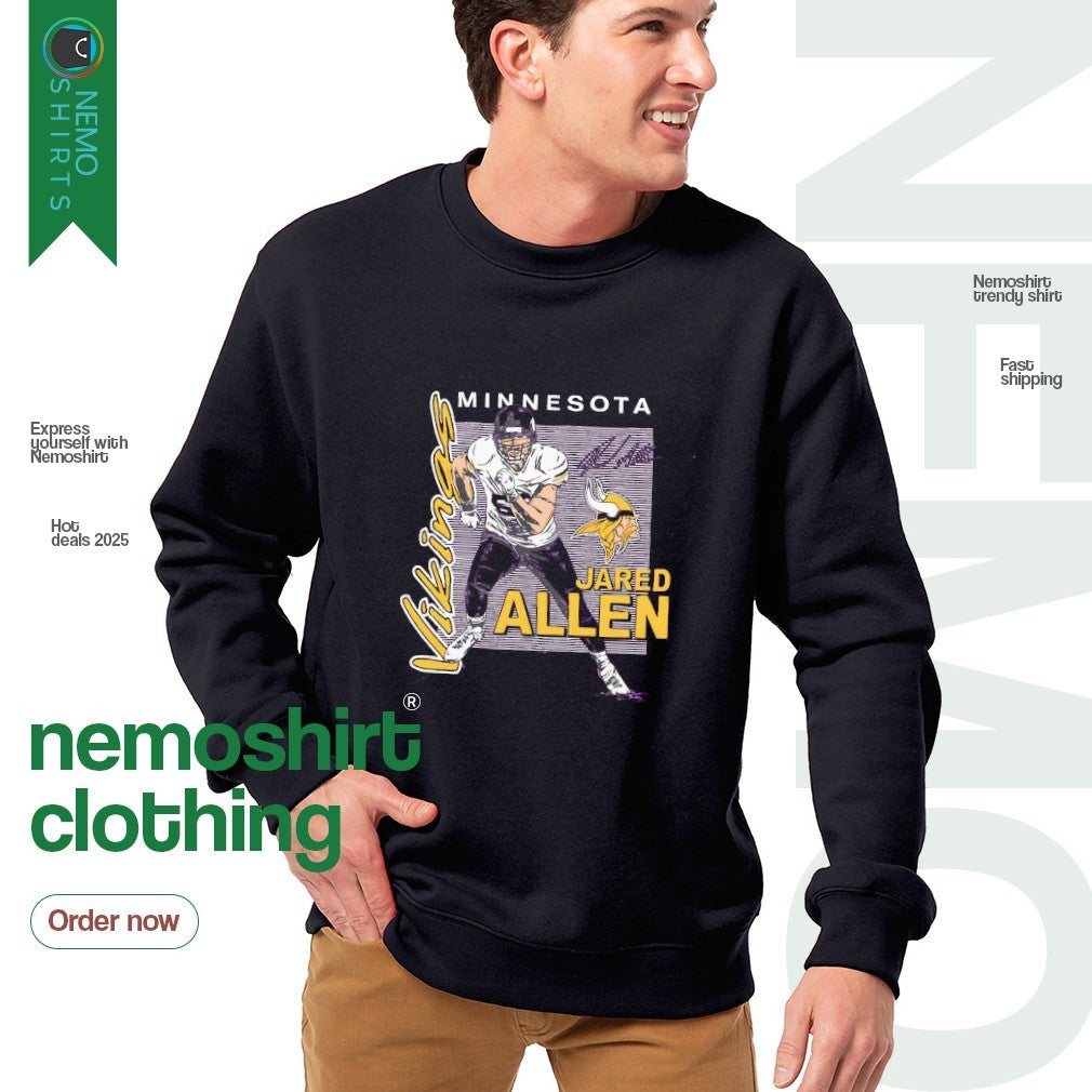 Jared Allen Minnesota Vikings player signature - Adult & Kids T-Shirts, Sweatshirts & Hoodies apparel design preview 4