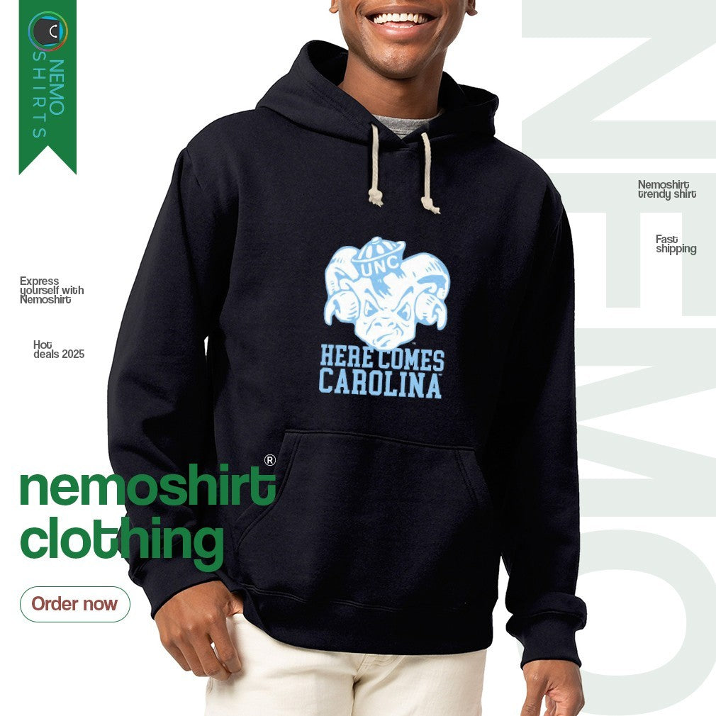 Here comes Carolina UNC Tar Heels - Adult & Kids T-Shirts, Sweatshirts & Hoodies apparel design preview 2