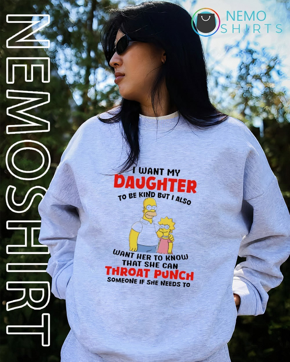 I want my daughter to be kind but also her know that - Adult & Kids T-Shirts, Sweatshirts & Hoodies apparel design preview 2